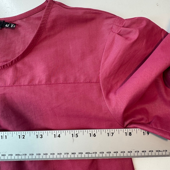 Love Moschino Mini Shift Dress 6 Pink Barbiecore Short Puff Sleeve Made in Italy - Picture 10 of 15